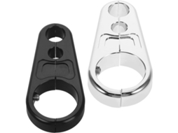 Conjunto De 2 Abraçadeiras Para Mangueira De Freio De Motocicleta, 25 Mm, Em Alumínio Preto E Cromado.