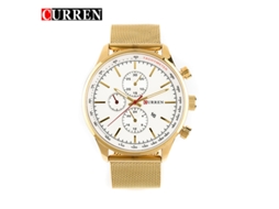 Relógio Masculino MDUG Minimalista de Aço Inoxidável, Movimento de Quartzo, Calendário, Pulseira de Malha