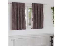 Vidaxl Cortinas De Veludo 2 Unid. Castanho 140 X 140 Cm Veludo