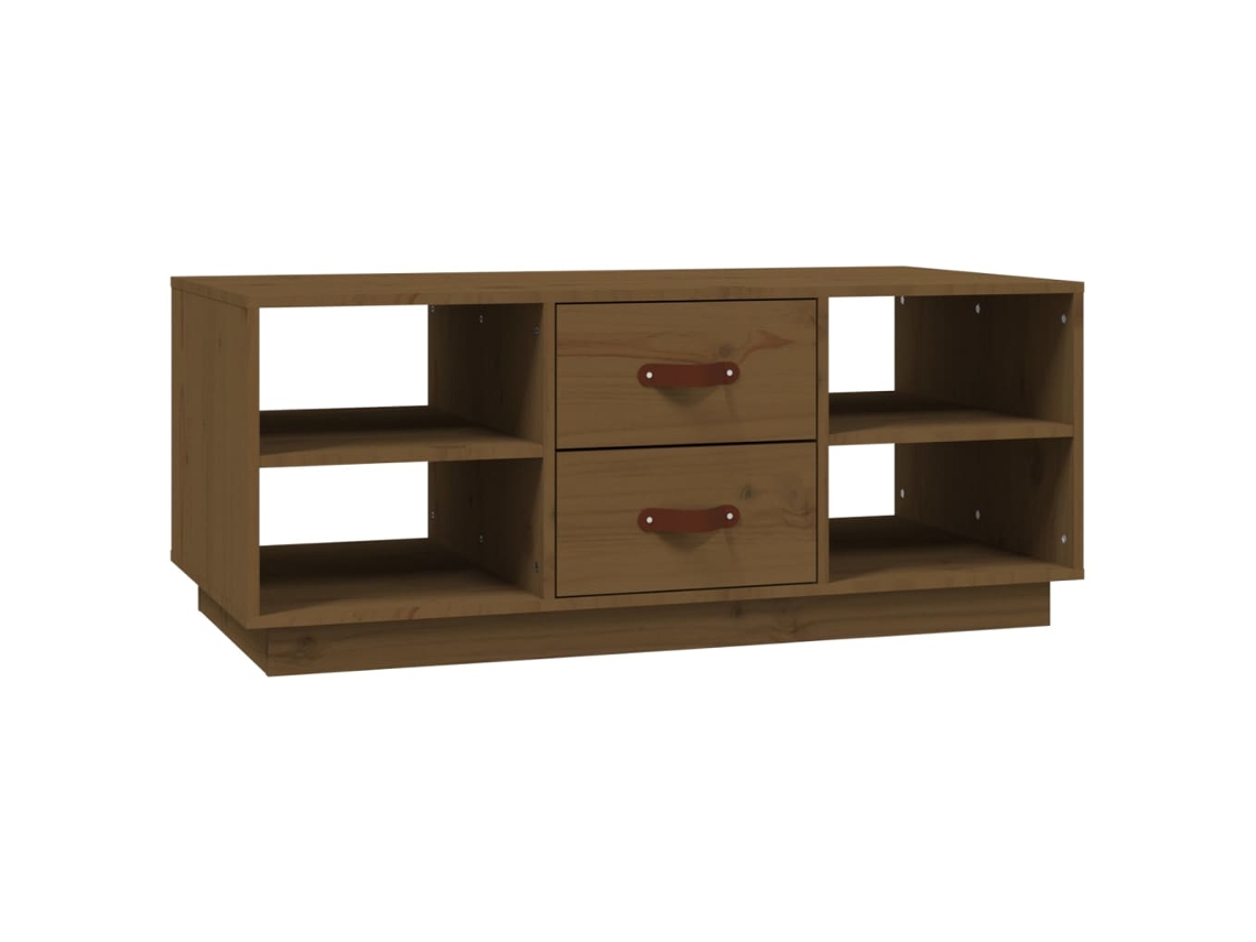 Mesa de Centro 100x50x41 Cm Pinho Maciço Castanho Mel MAISON EXCLUSIVE