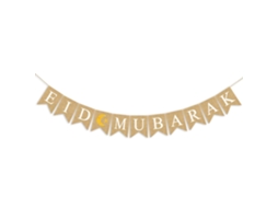 Banner De Burlap Para Celebração De Eid Mubarak