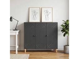 Vidaxl Buffet Preto 89 X 34,5 X 80 Cm Derivados De Madeira
