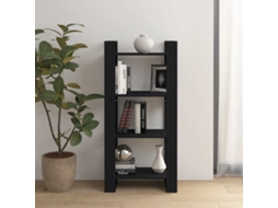 Vidaxl Estante/divisória 60x35x125 Cm Madeira Maciça Preto