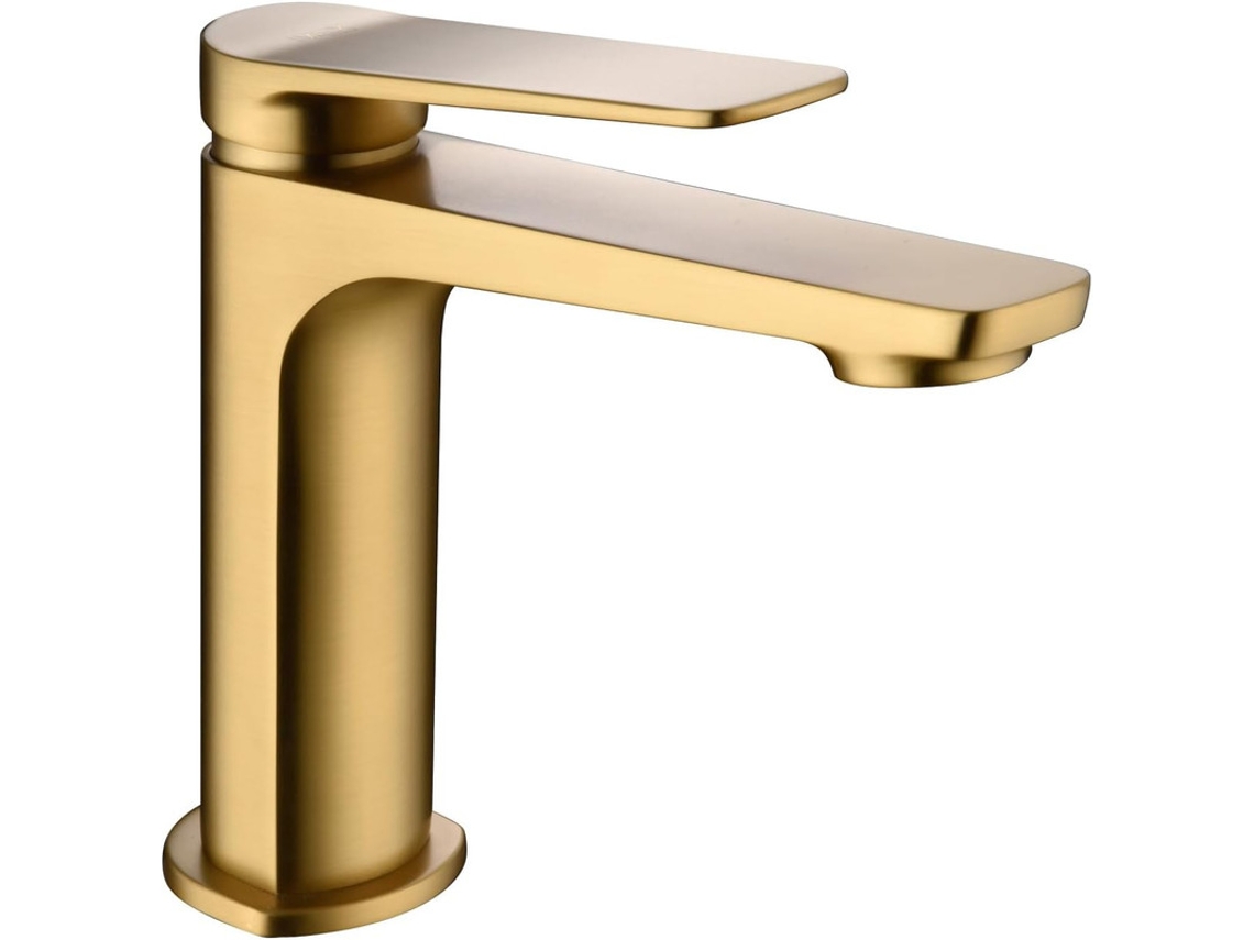 Torneira Monocomando para Lavatório em Latão com Acabamento Ouro Escovado MICE COLLECTION
