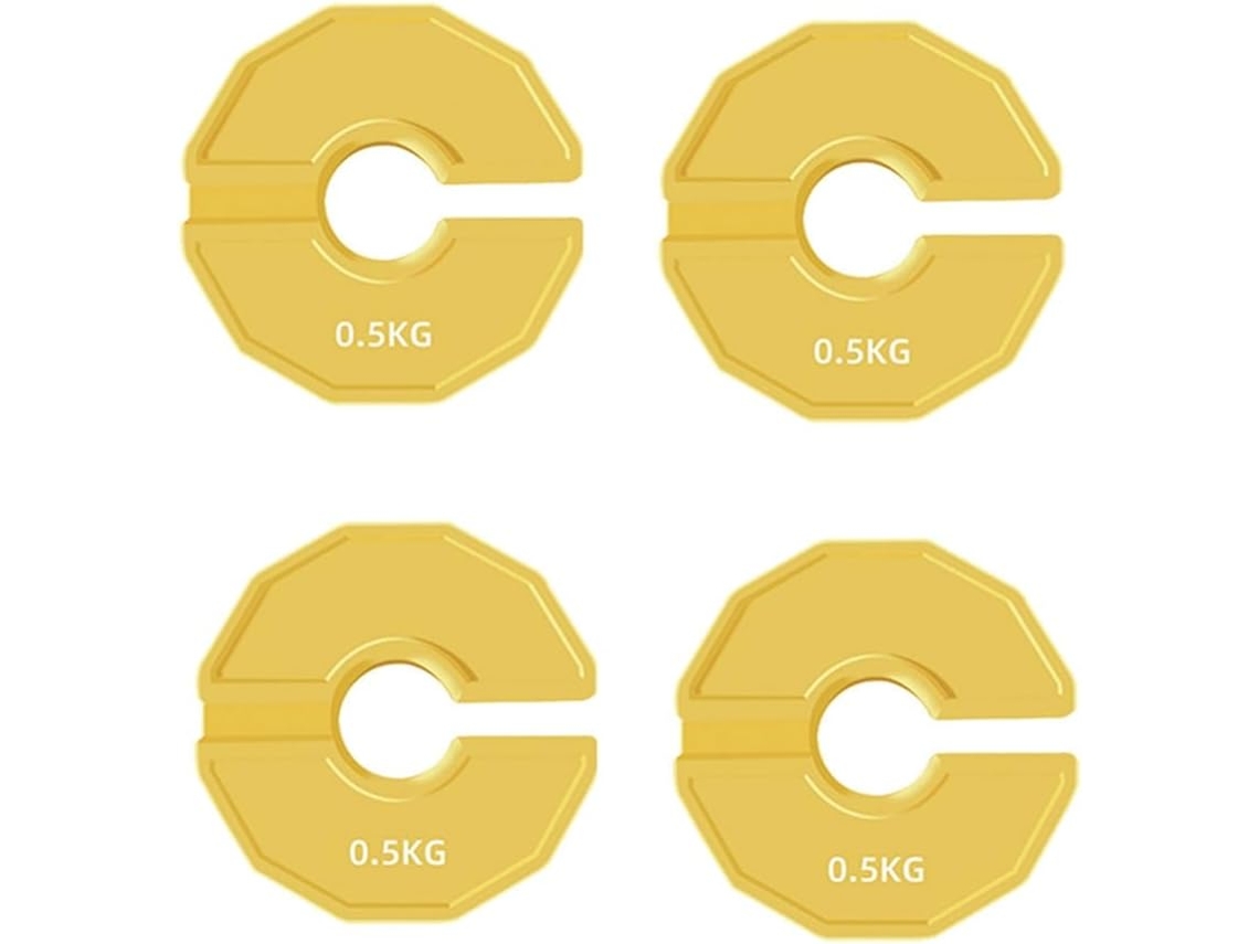 Conjunto de 4 Halteres Microplanos Amarelos para Academia SFUSHOS