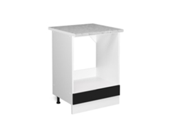 Móvel Baixo Universal R-line, 60cm Com Grande Nicho, Com Pt, Preto Alto Brilho, Branco, Vicco