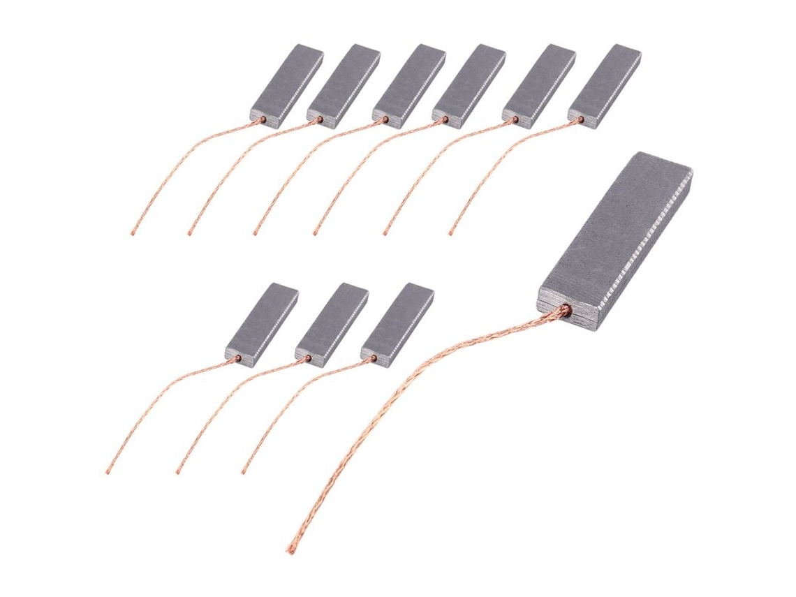 Conjunto de 10 Escovas Carvão para Motor Máquina de Lavar Roupa Tipo Tambor, Dimensões 5x13, 5x40mm BRILVIBERA