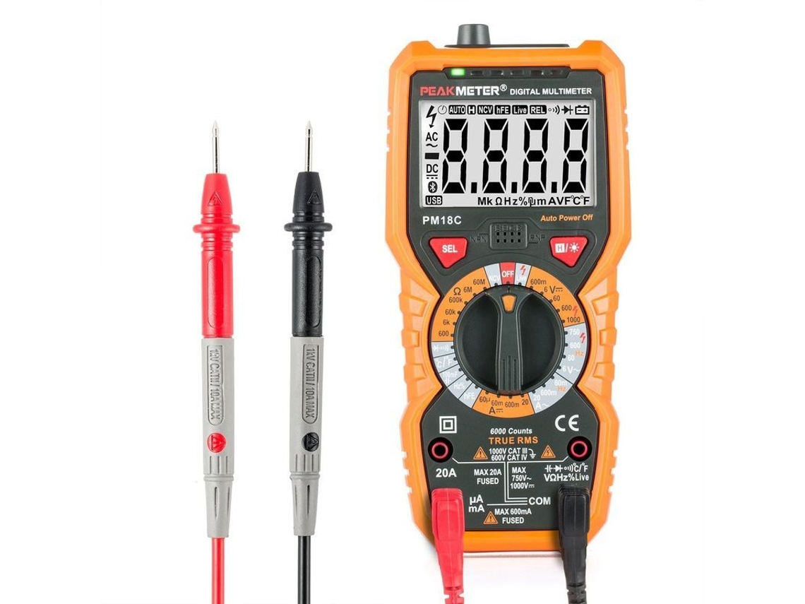 Multímetro Digital Pm18c Ca/cc, Tester Elétrico Automático Com Tela Lcd E Proteção Ce
