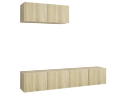 Tv Cabinet Set, Tv Cabinet Sets Vidaxl Marrom Madeira Processada (n/a)