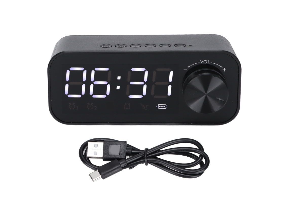 Relógio Bluetooth com funções de alarme, display de relógio e espelho LED EOOCOO