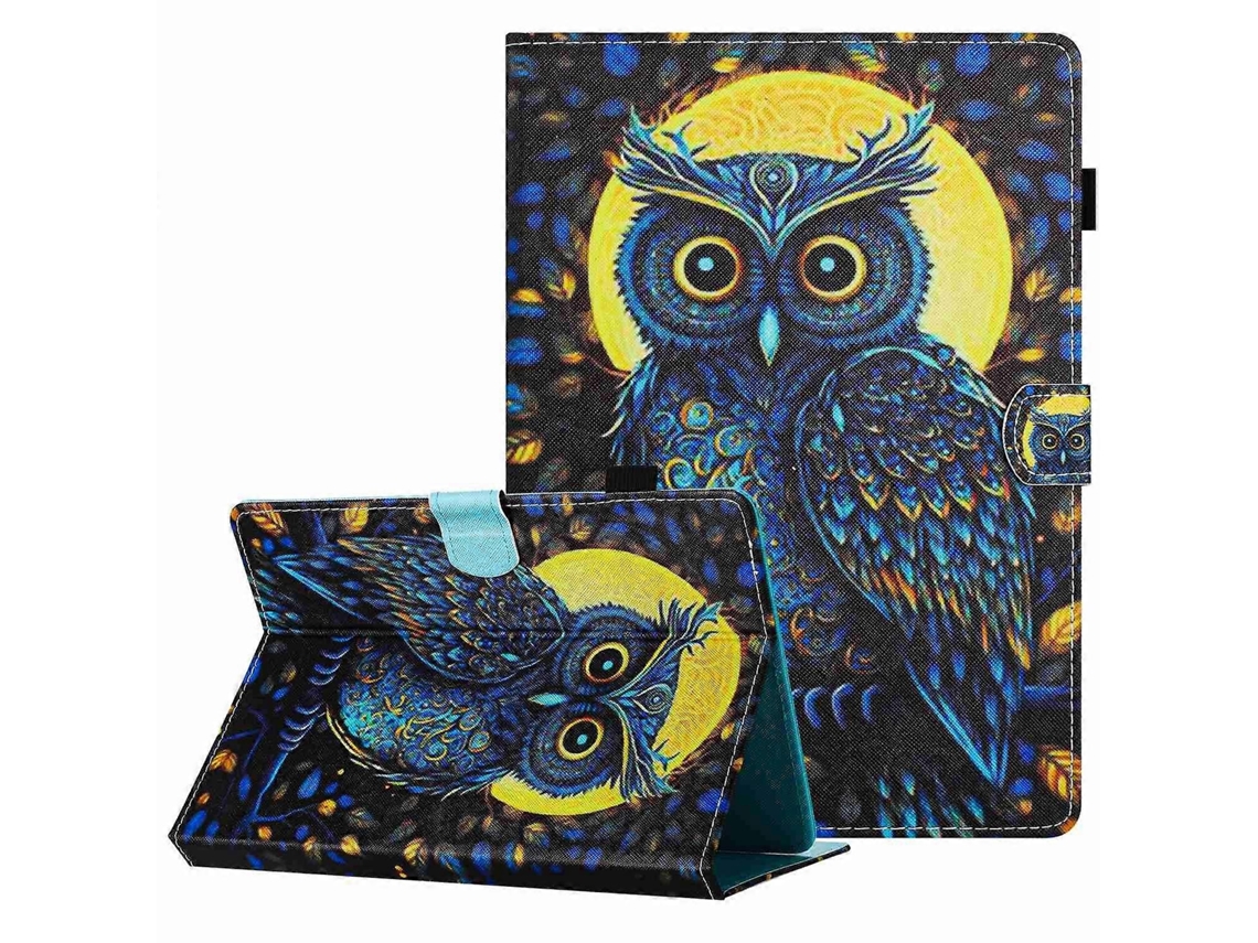 Capa de couro para tablet Webake com padrão pintado e costura