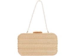 Bolsa Feminina De Tecido Trançado Com Corrente, Com Compartimento Para Celular E Itens Do Dia A Dia.