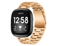 Bracelete Aço Ajustável para Fitbit by Google Versa 3 Rose Gold