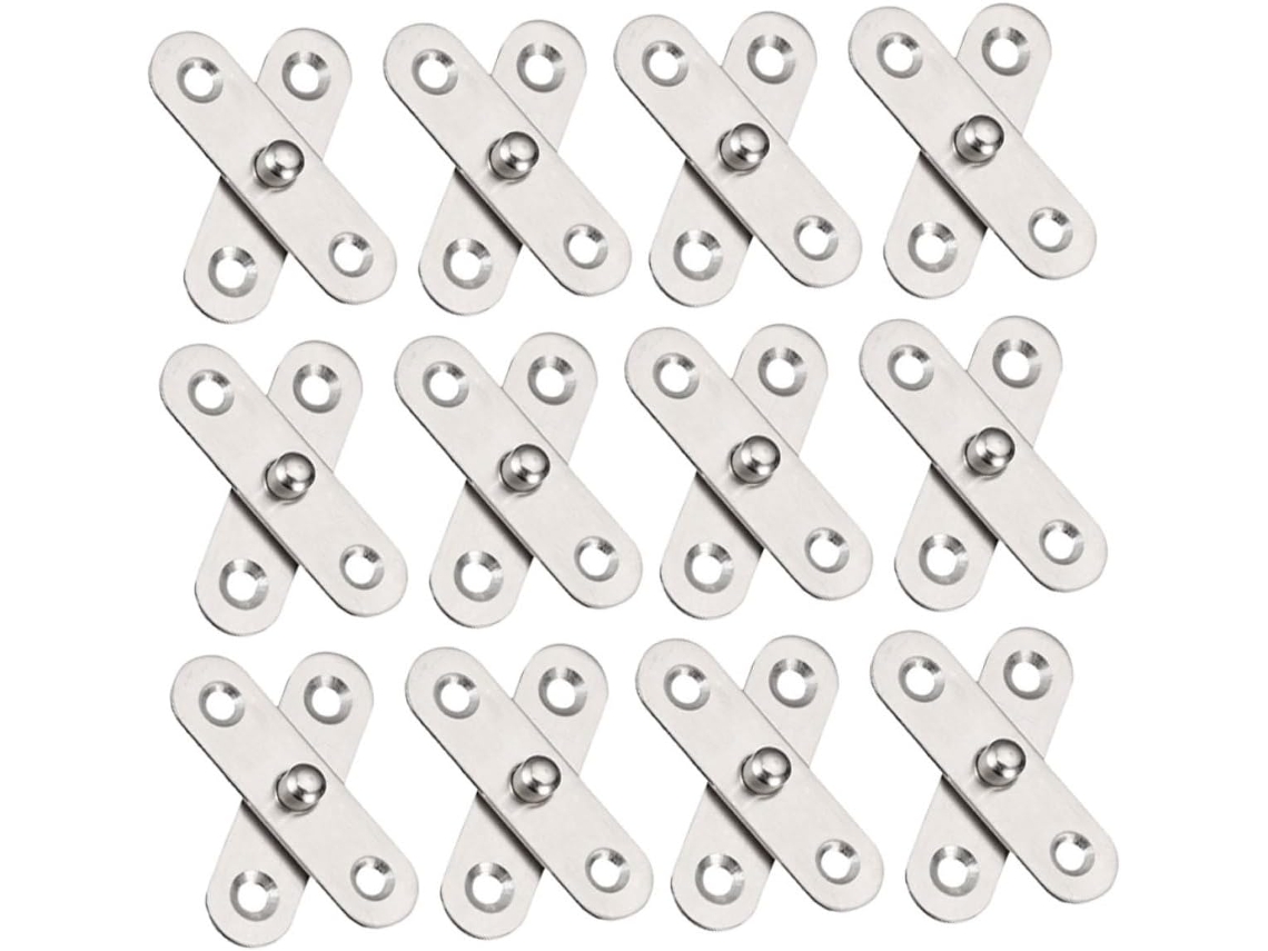 Conjunto De 12 Dobradiças Aço Inoxidável Para Armários, Giratórias