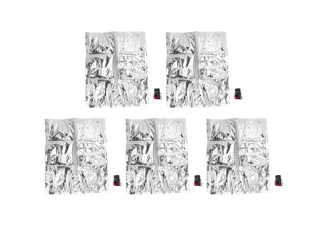 5pcs Sacos de Água de Emergência com Torneira Dobráveis Isolantes 5l para Camping Viagens