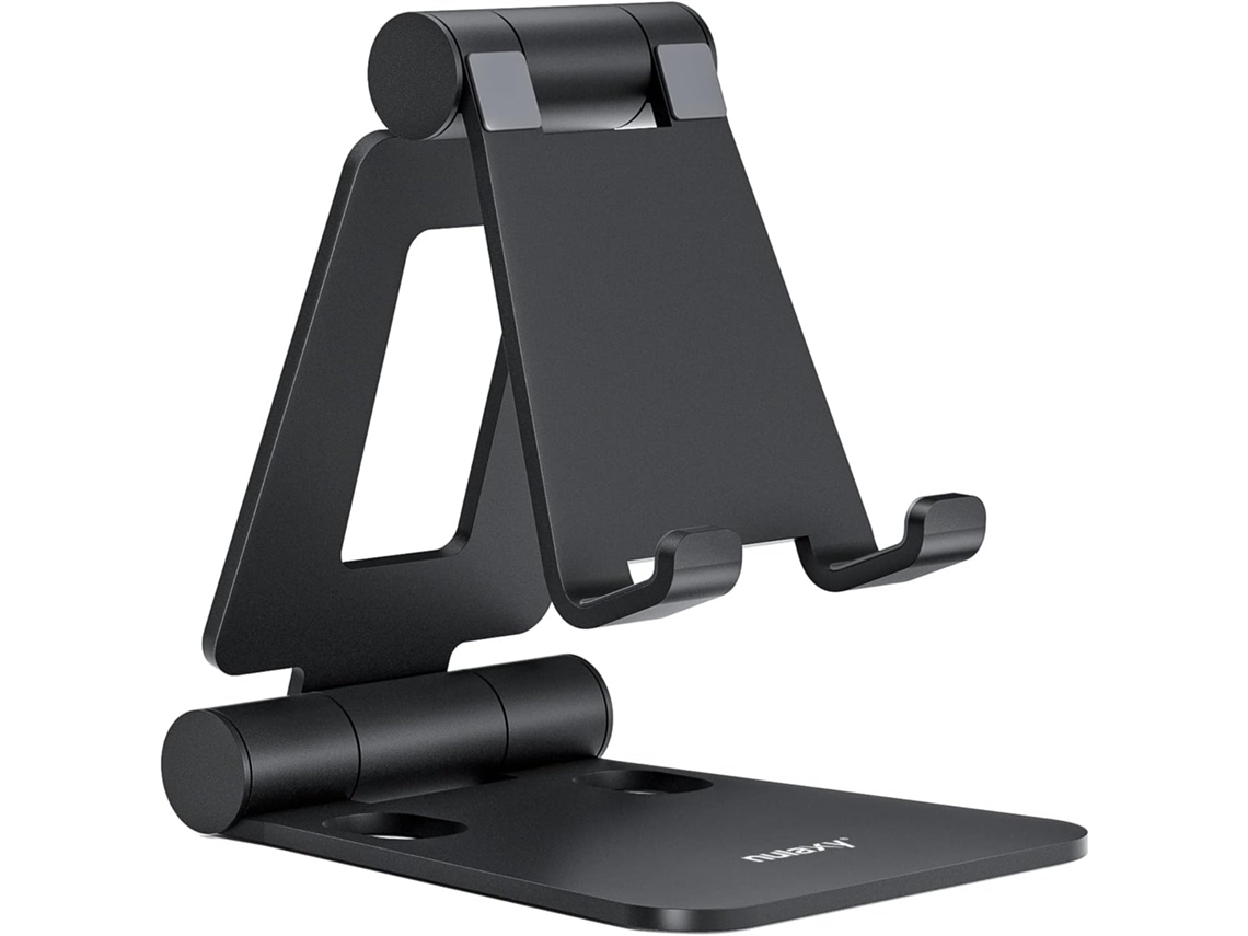 Suporte Para Celular Totalmente Dobrável, Com Ângulo E Altura Ajustáveis, Compatível Com Mesas De Alumínio.