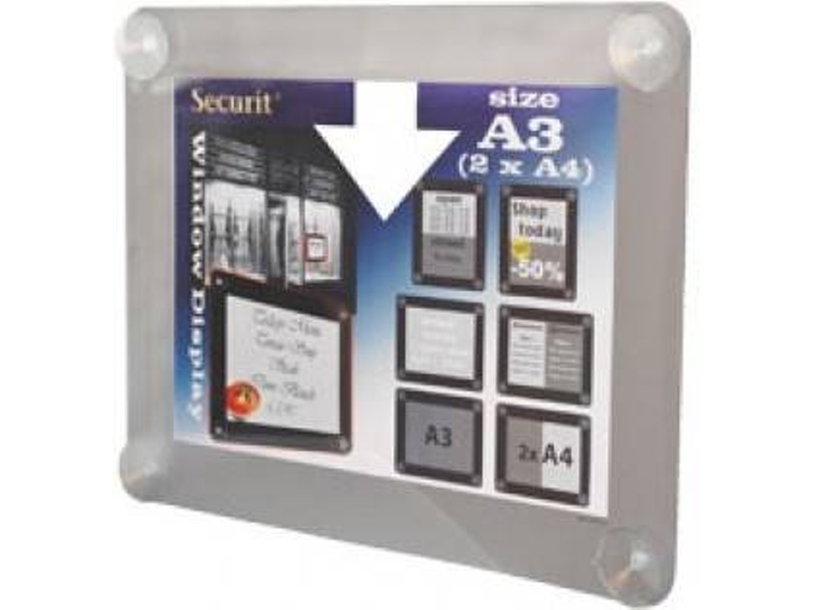 Quadro SECURIT Janela Resistente UV A4 Cinzento