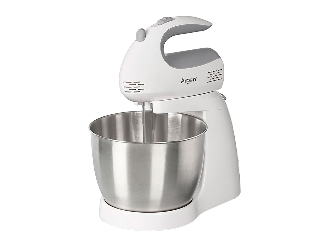 Misturador branco com tigela 3L, 5 velocidades, 300W, acessórios para bater e amassar DAM