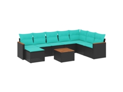 Conjunto de Sofá de Jardim, 5 Peças, Almofadas, Rattan Preto MAISON EXCLUSIVE