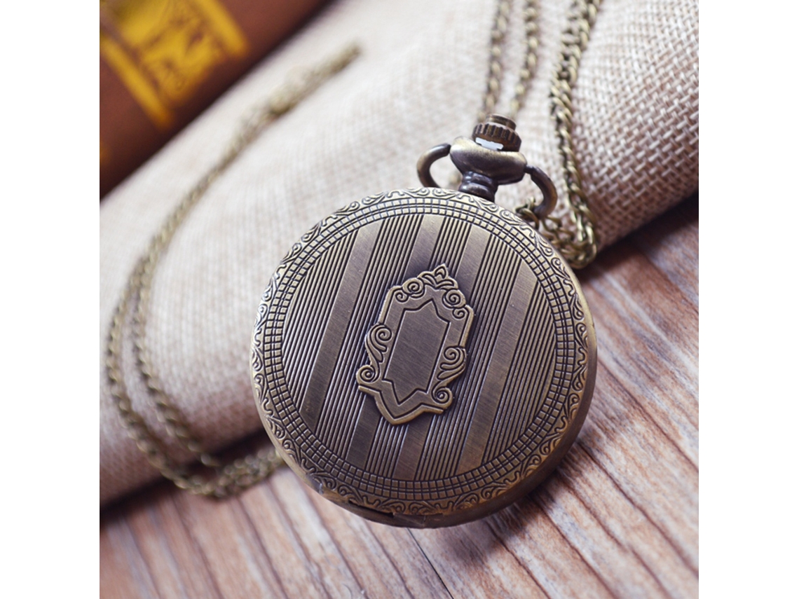Reloj De Bolsillo Vintage Para Hombre De Aleación Estampado De Rayas Verticales