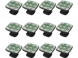 Puxadores E Botões Quadrados Para Gavetas Armários, Conjunto De 12 Peças, Com Desenho De Um Buldogue Verde, Ideais Para