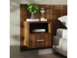 Vidaxl Mesa De Cabeceira Montagem Na Parede Carvalho Castanho