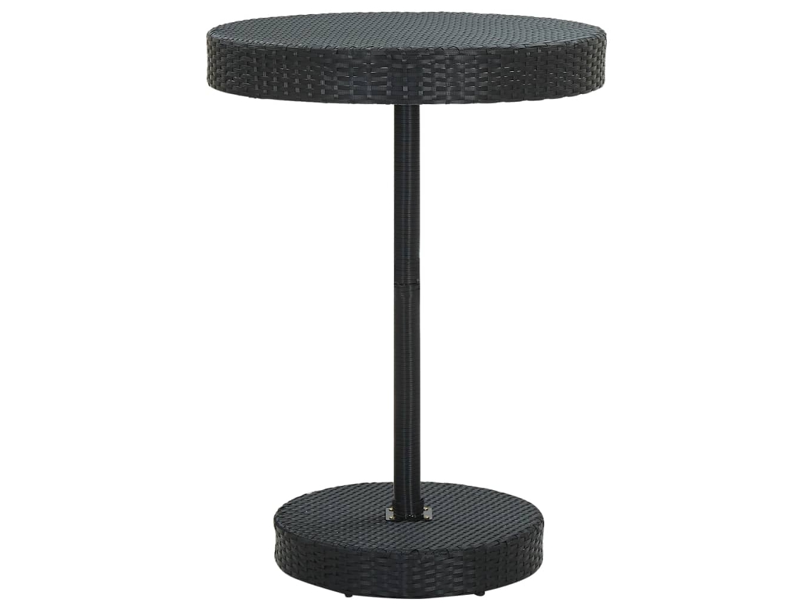 Vidaxl Mesa De Jardim 75,5x106 Cm Vime Pe Preto