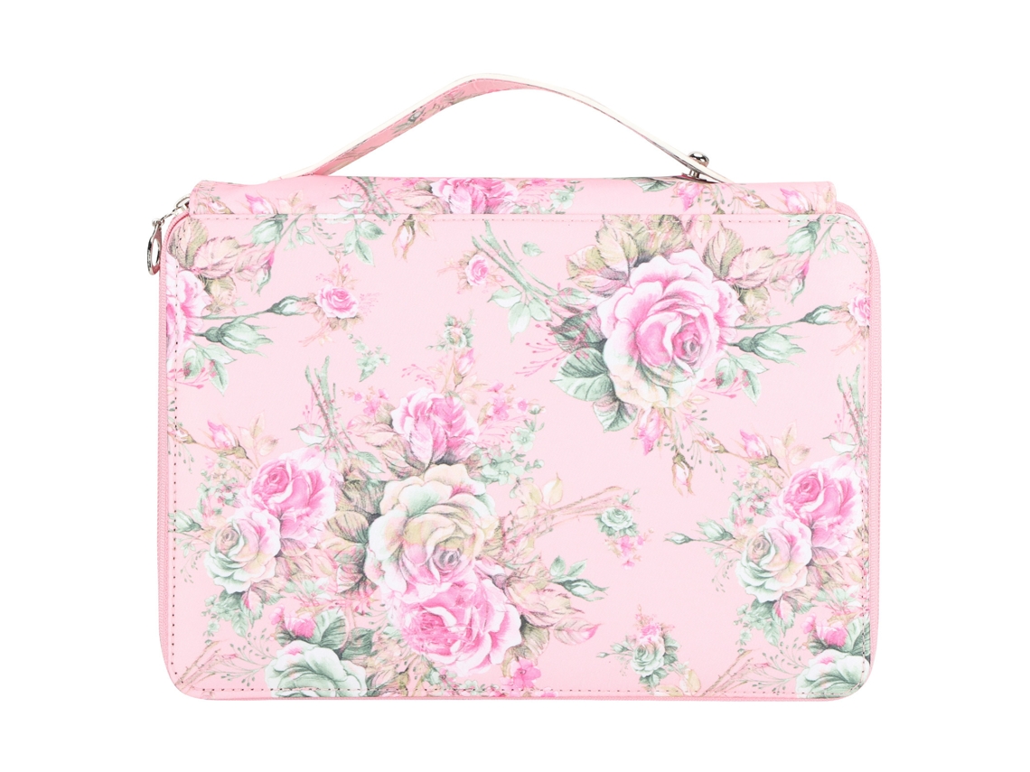 Estuche de Lápices 200 Espacios Impreso Con Rosa 4 Capas Cremallera Funda Portaminas Almacenamiento de Papelería
