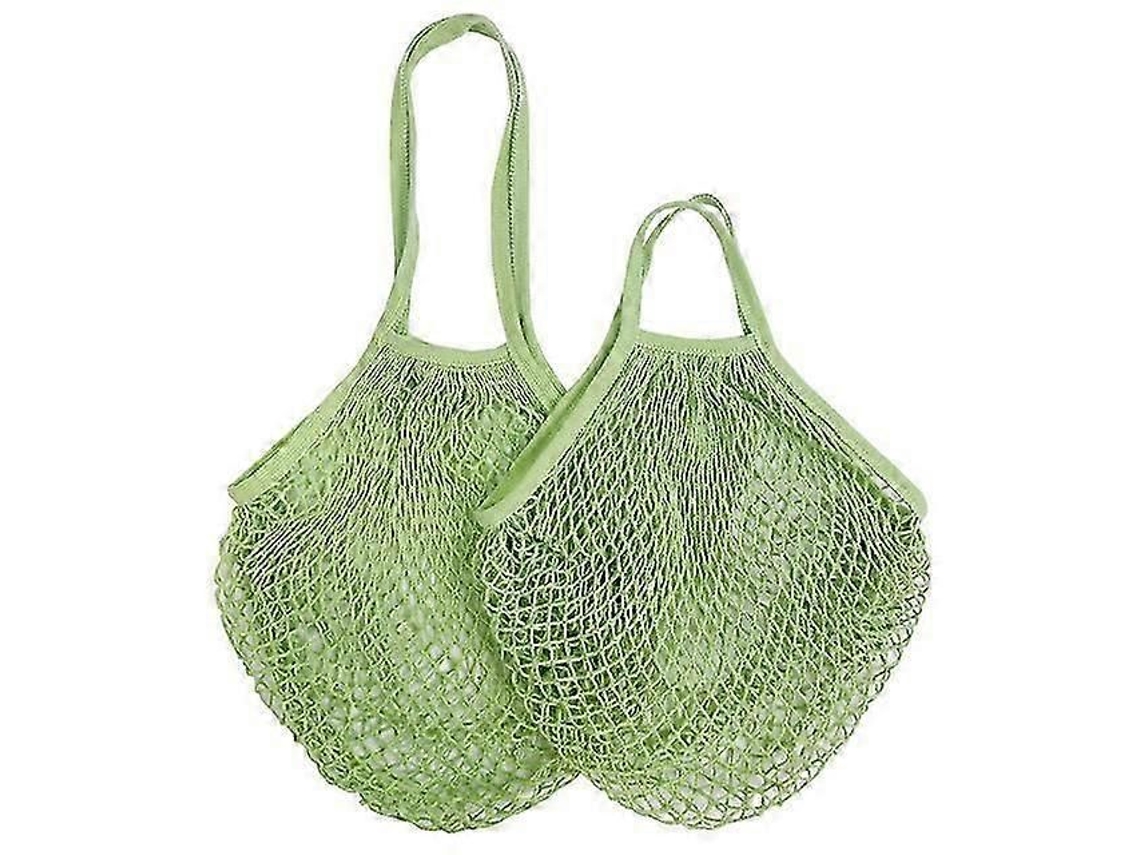Conjunto De 2 Sacolas De Compras Reutilizáveis, Sacola Portátil De Malha Para Frutas E Verduras, Ecológica, Dobrável, Em Algodão, Ideal Para Compras.