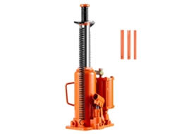 Macaco Hidráulico Pneumático de Garrafa com Capacidade 12 T, Elevação 265 a 505 Mm, Manual Bomba para Reparação Automóveis, Camionetes, Caminhões