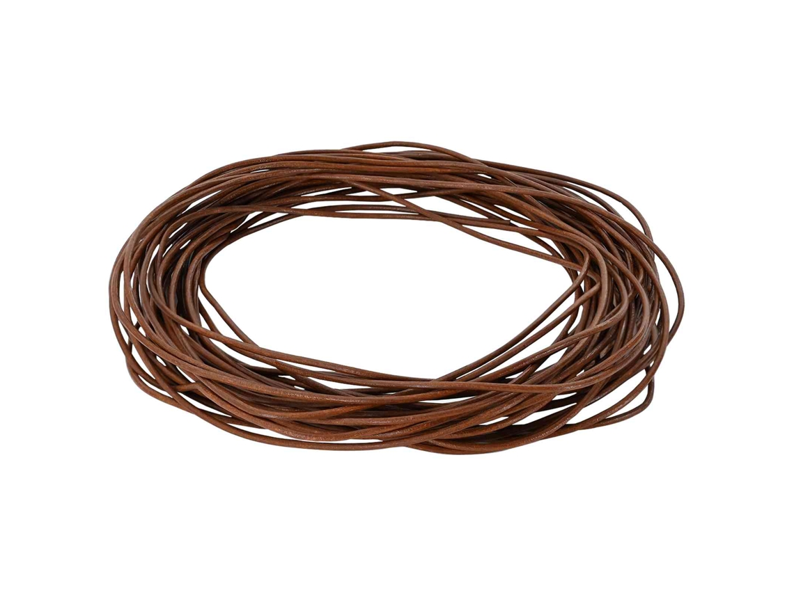 Conjunto 1 Corda De Couro Vidaxl Castanho Couro (ø2 Mm X 50 M)