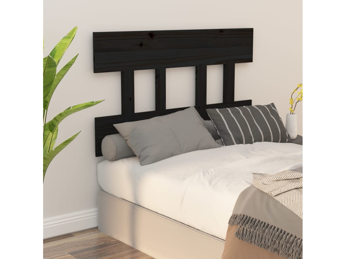 Cabecero 78,5x3x81 cm Pino Macizo Negro