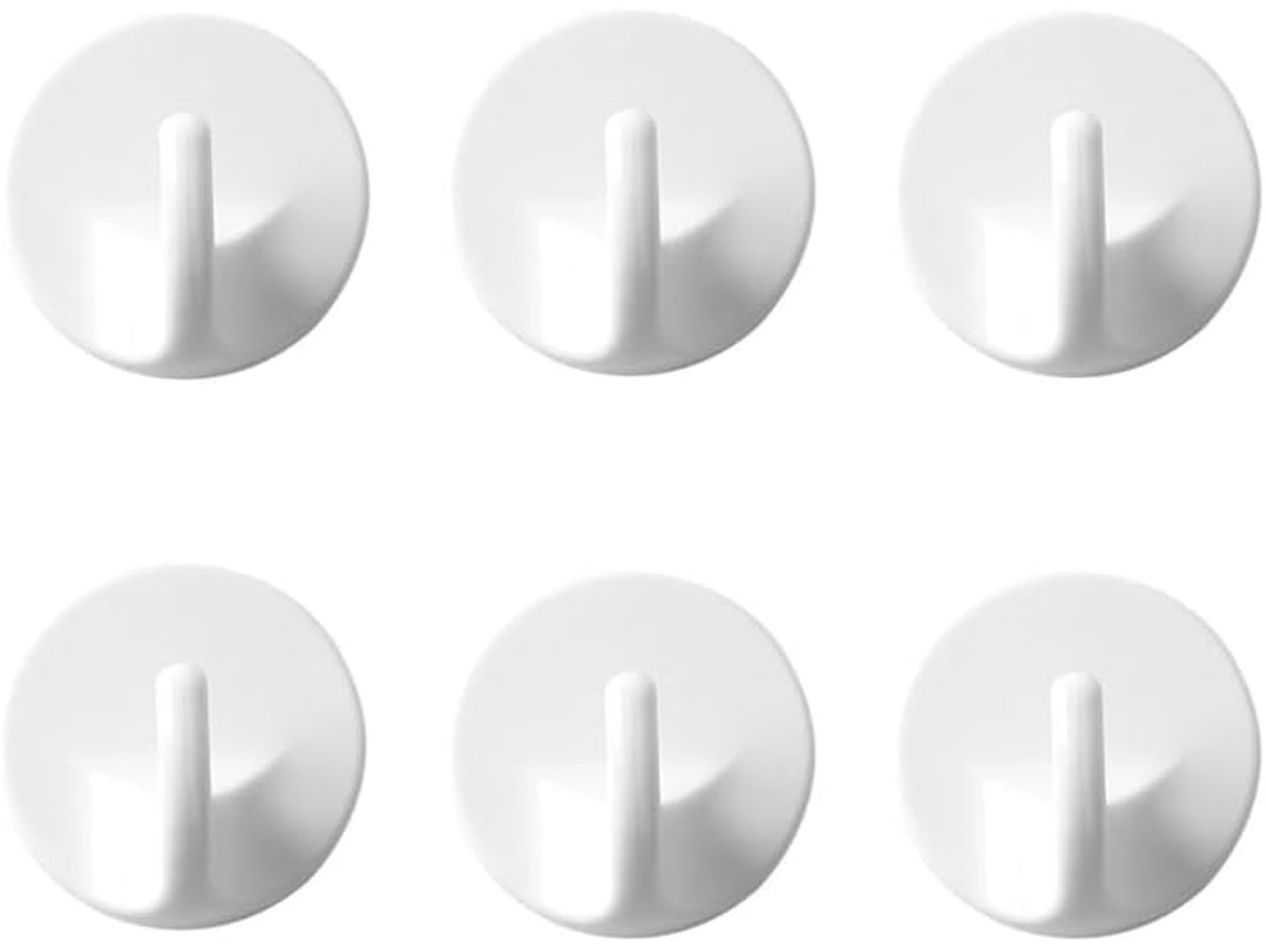 Conjunto De 6 Ganchos Autoadesivos, Resistentes E Impermeáveis, Em Plástico, Ideais Para Pendurar Na Parede, No Chuveiro