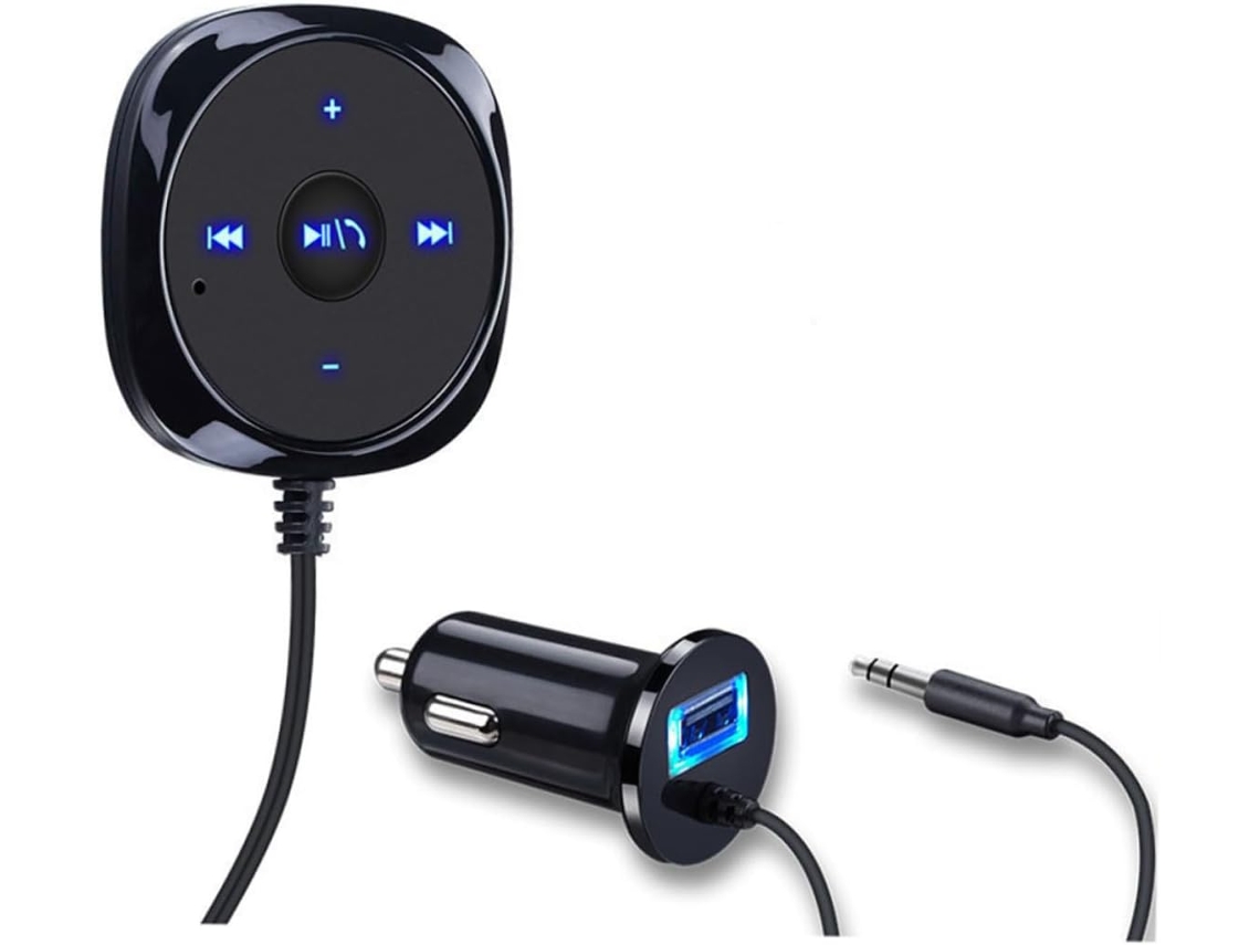 Kit Multifuncional Para Carro Com Carregador De Base Magnética E Receptor De Áudio Para Veículos Britânicos.