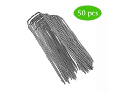 50 Estacas de Jardim em Forma de U, Aço Inoxidável, para Tecido Anti-Insetos, Camping, Cercas, 2,5*40*200mm S/MARK