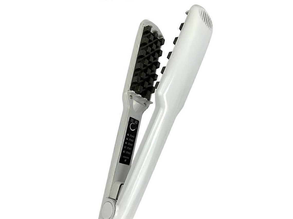Plancha de pelo con iones negativos, ondas suaves, trenzas, rizos en rejilla, alisado, cortadora de pelo eléctrica doble - Aquaforge