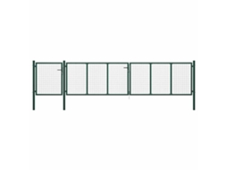 Vidaxl Portão De Jardim Em Aço 500 X 75 Cm Verde