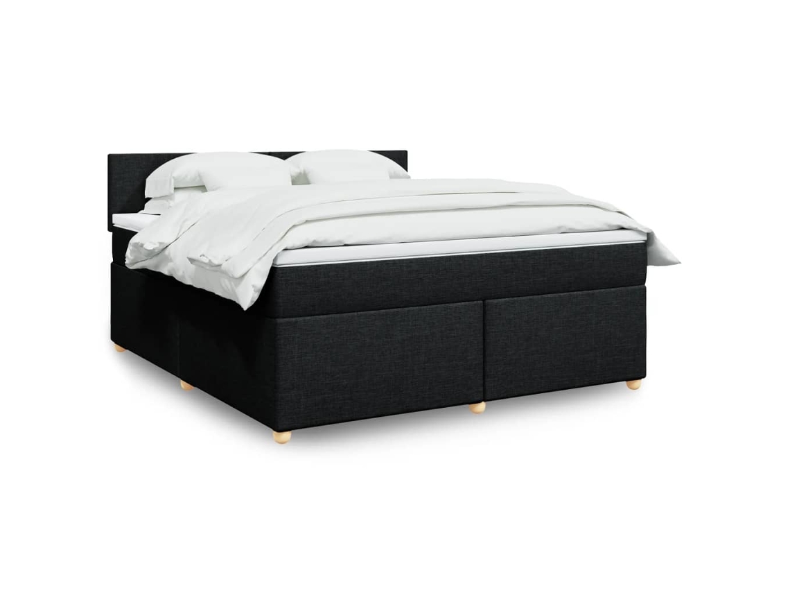 Vidaxl Cama Com Molas/colchão 180x200 Cm Tecido Preto