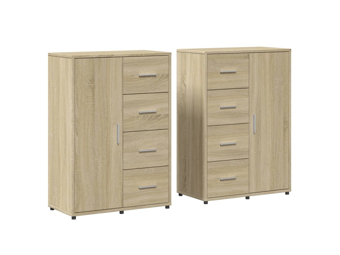 Conjunto de 2 aparadores Derivatives Madeira Carvalho Sonoma MAISON EXCLUSIVE (60x31x84 cm)