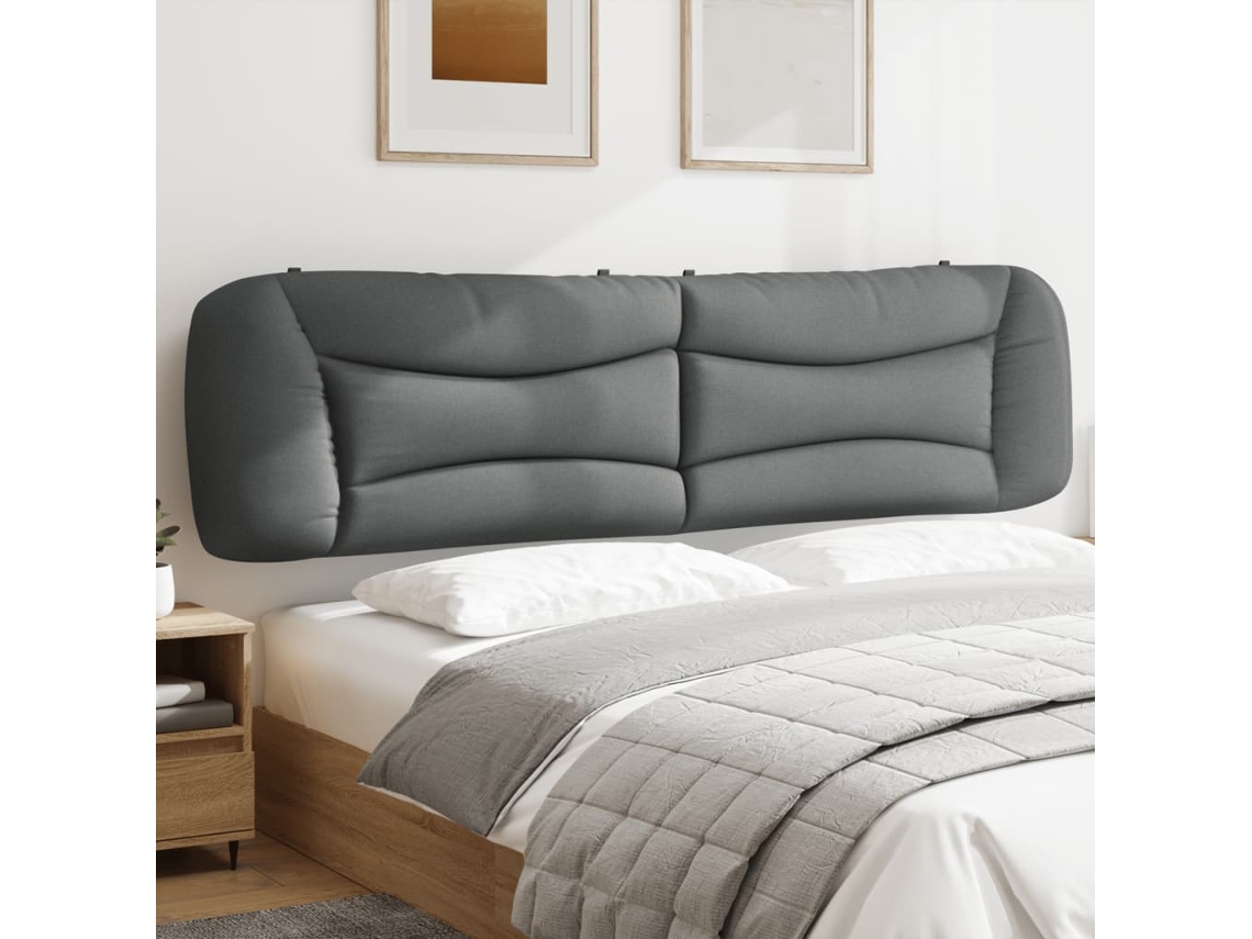 Vidaxl Almofadão De Cabeceira Hvar 200 Cm Tecido Cinzento-claro