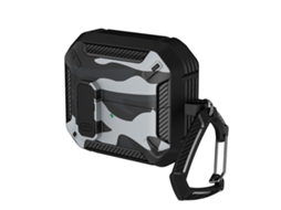 Capa CZHHMART para Samsung Galaxy Buds 3 Pro / Buds 3 com Trava de Segurança (cinza camuflado)
