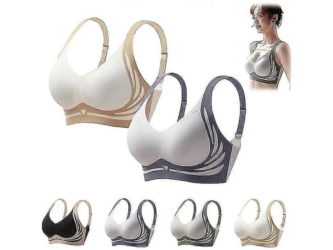 Sutiã Sem Fio Super Push up: Conforto, Apoio Sexy e Estilo Versátil para o Dia a Dia e Ocasiões Especiais 2 Peças Branco Cinza