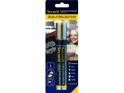 Marcador de Giz SECURIT Metálicos  1-2 mm Prateado e Dourado