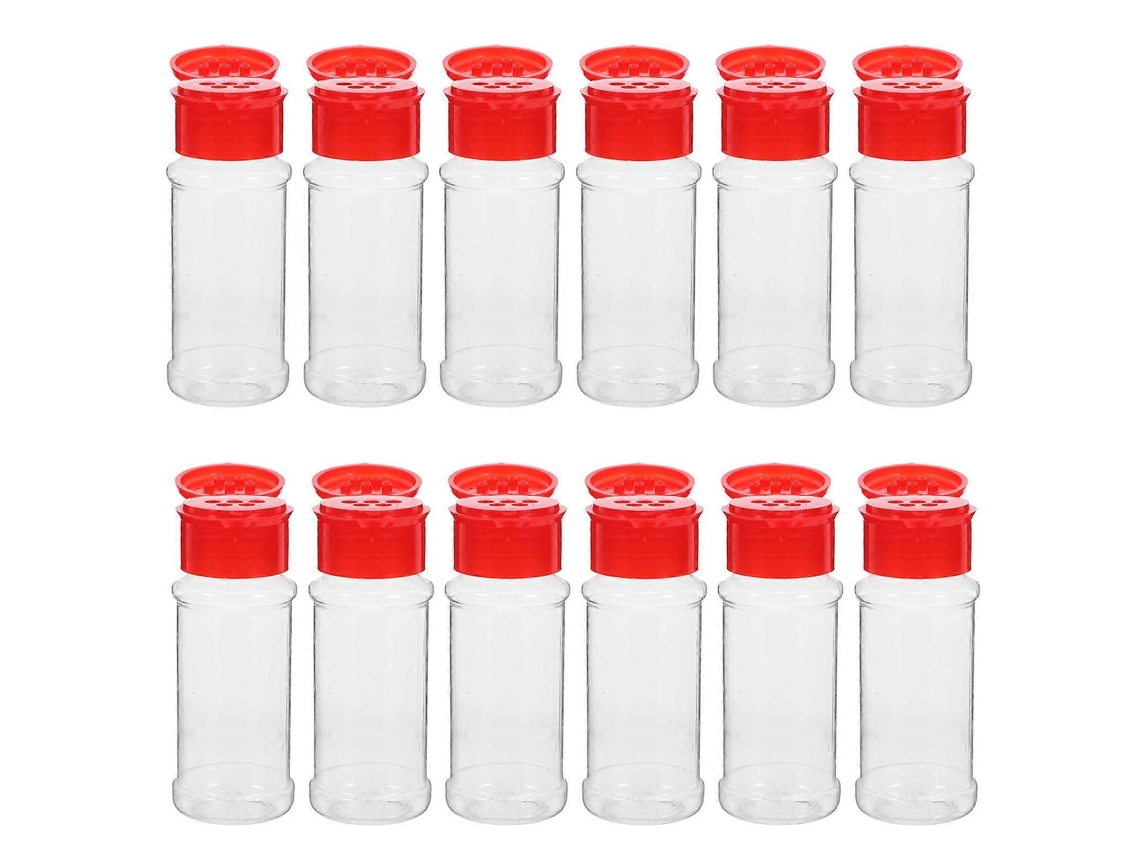Saleiro Pimenteiro Conjunto 12 Peças Plástico 100ml Transparente Cozinha
