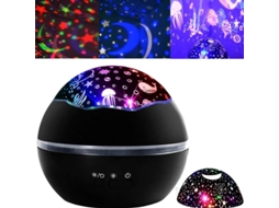 Lâmpada De Projeção De Estrelas E Oceano Com 8 Cores Giratória 360° Luz Noturna Para Crianças