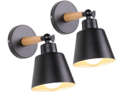 Conjunto com 2 luminárias vintage industriais de parede e teto E27 BRILVIBERA