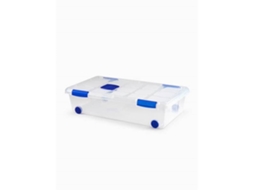 Caja De Ordenación Transparente | Fabricado En Plástico | Almacena Ropa Y Otros Objetos 30 L (73x41x18cm) Con Ruedas