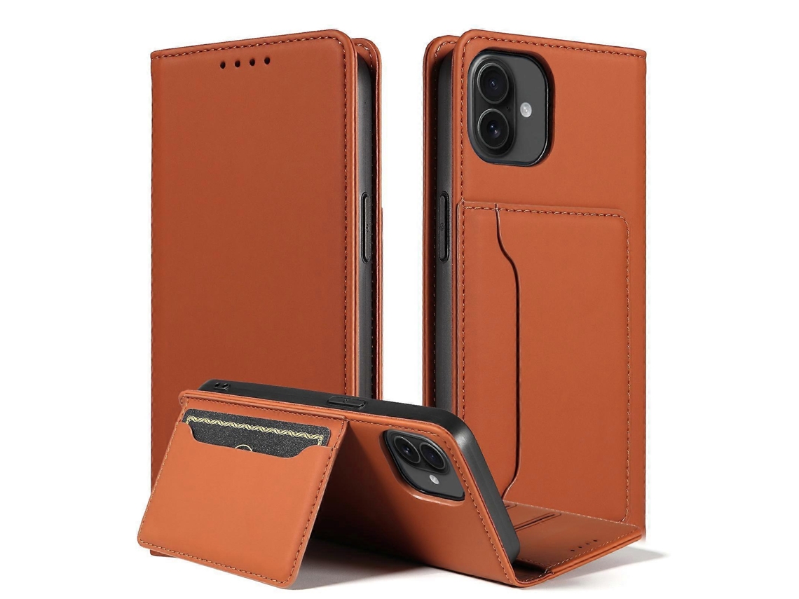 Capa De Couro Para Celular Com Suporte Para Cartão Magnetism Skin Feel