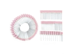100 Peças De Cabeças De Esmeril E Polido Cerâmico Cilíndricas E Em Forma De Bala (punho 3mm)