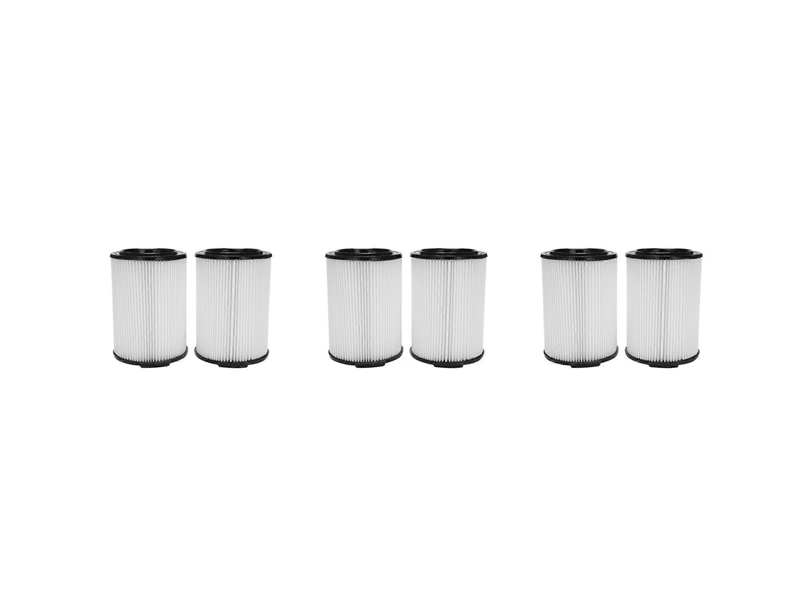 Filtro De Reposição Para Aspirador De Pó Ridgid Vf4000 De 5 A 20 Galões Ou Maior, Pacote Com 6 Filtros De Reposição Vf4000._glo